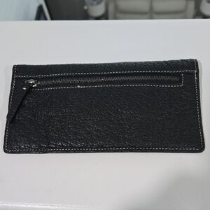 Black Leather Wallet with Zipper